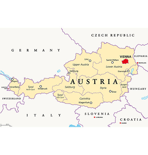 USCPAHA map of Austria