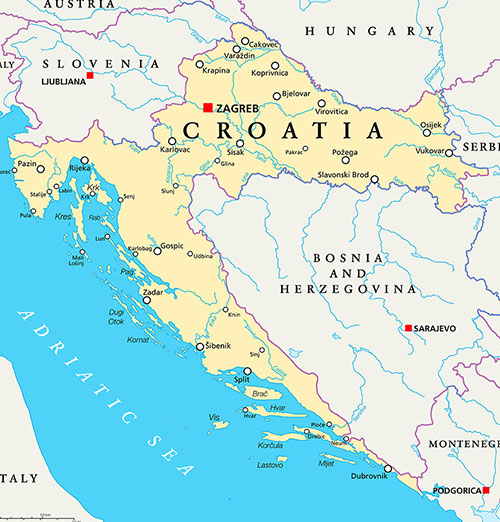 USCPAHA map of Croatia