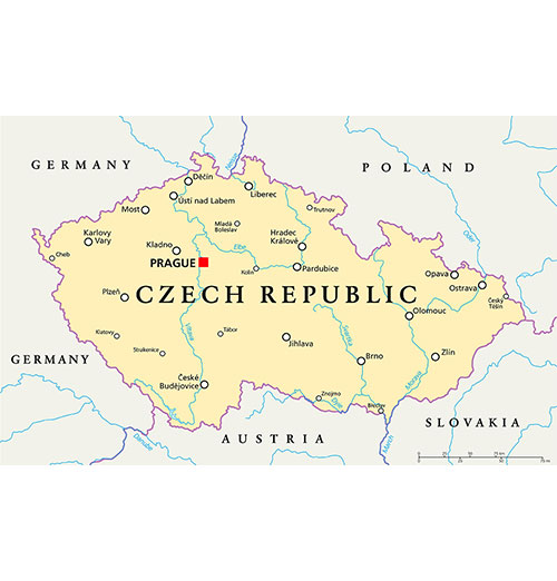 USCPAHA map of Czech Republic
