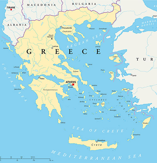 USCPAHA map of Greece