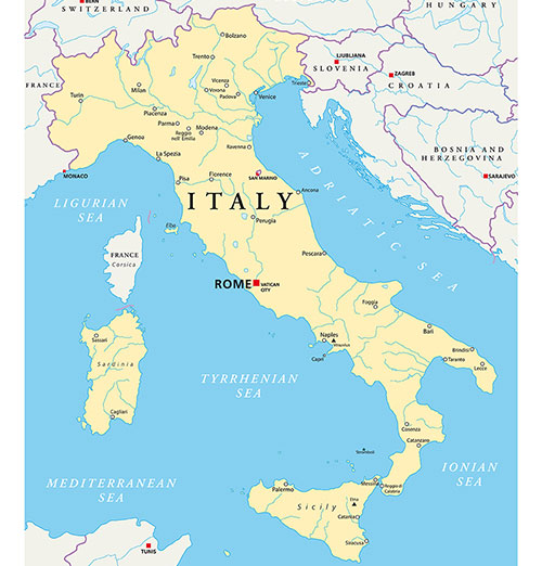 USCPAHA map of Italy