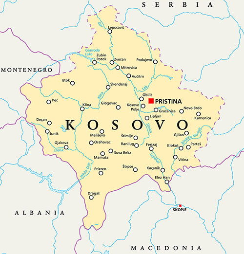 USCPAHA map of Kosovo