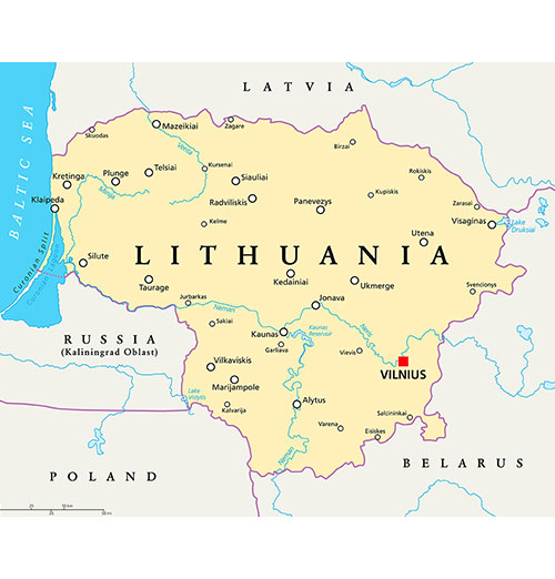 USCPAHA map of Lithuania