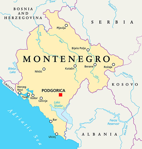 USCPAHA map of Montenegro
