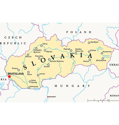 USCPAHA map of Slovakia