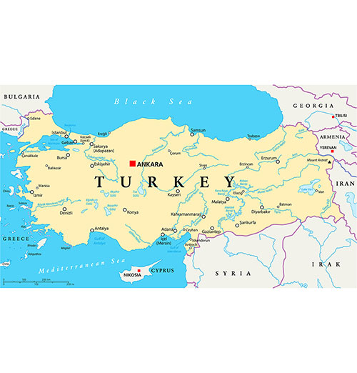 USCPAHA map of Turkey
