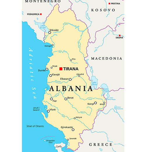 USCPAHA map of Albania